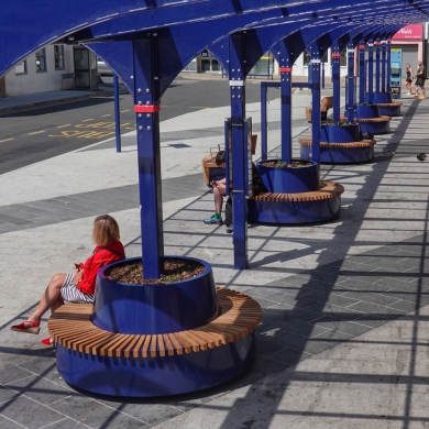 Green Circular Benches in Gravesend